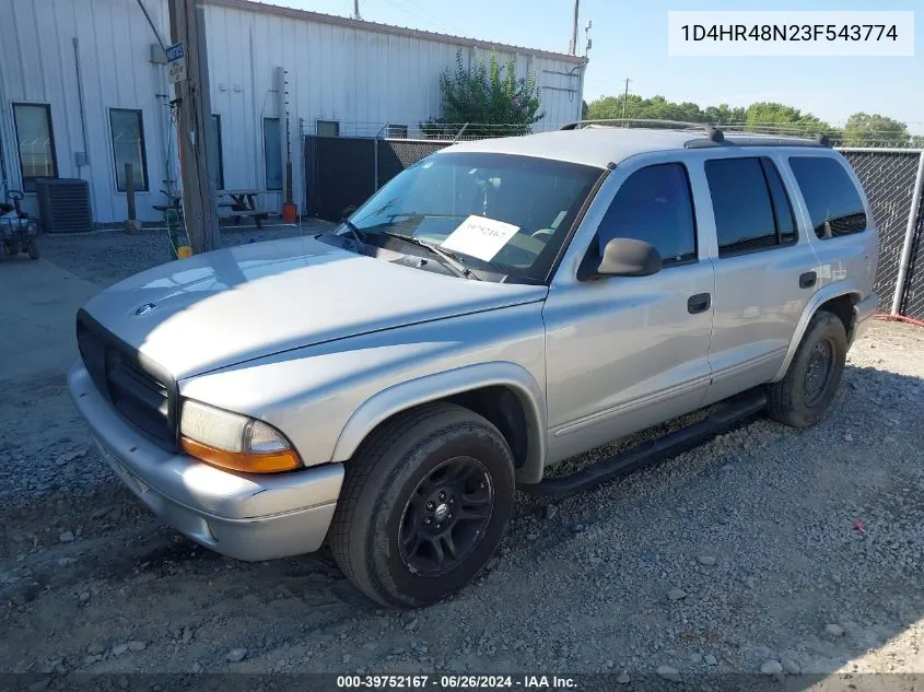 2003 Dodge Durango Slt VIN: 1D4HR48N23F543774 Lot: 39752167