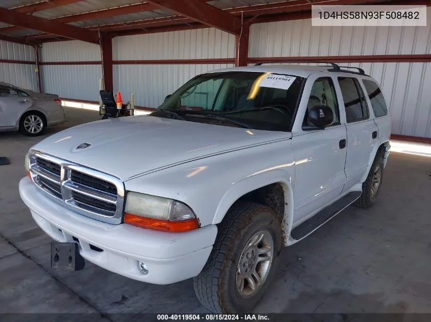 2003 Dodge Durango Slt Plus VIN: 1D4HS58N93F508482 Lot: 40119504