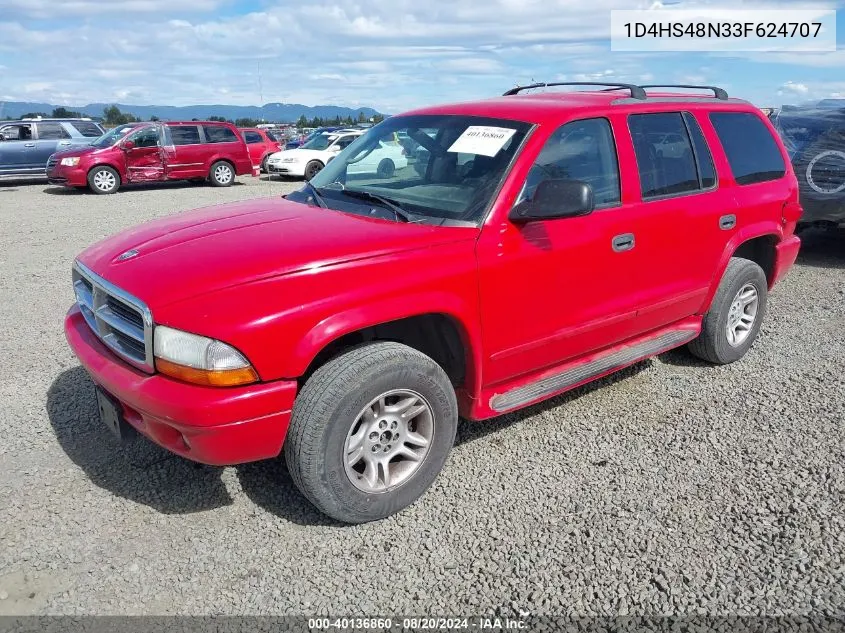 2003 Dodge Durango Slt VIN: 1D4HS48N33F624707 Lot: 40136860