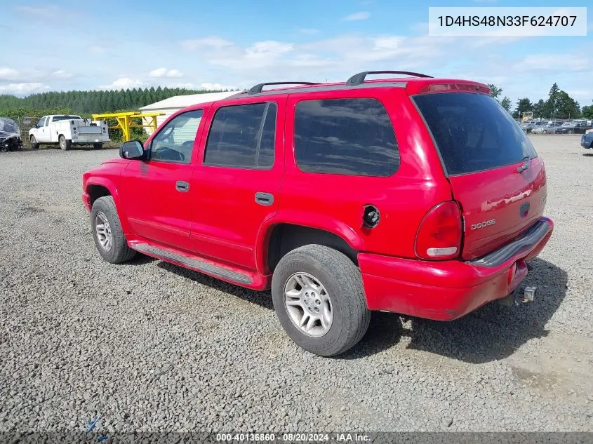 2003 Dodge Durango Slt VIN: 1D4HS48N33F624707 Lot: 40136860