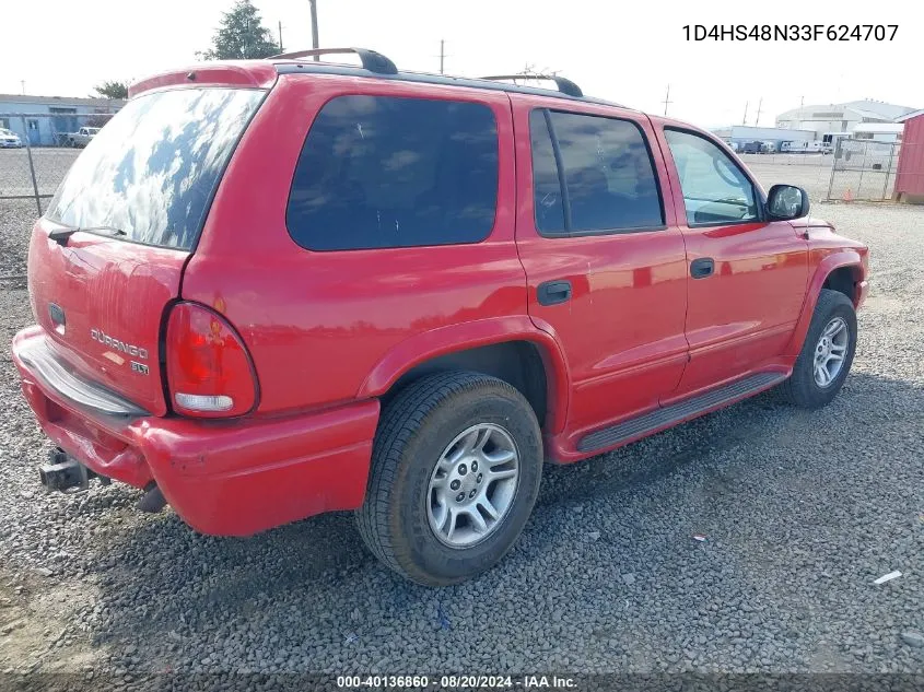 2003 Dodge Durango Slt VIN: 1D4HS48N33F624707 Lot: 40136860