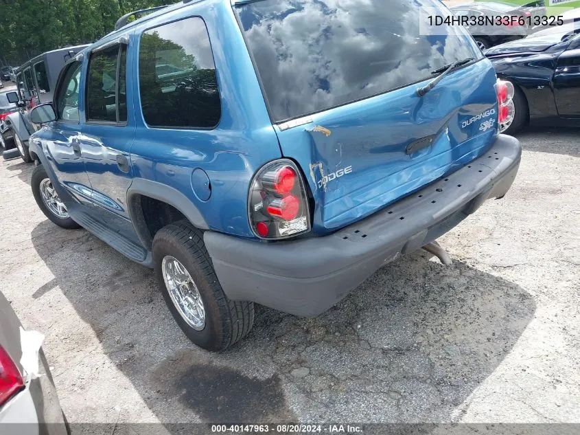 2003 Dodge Durango Sport VIN: 1D4HR38N33F613325 Lot: 40147963