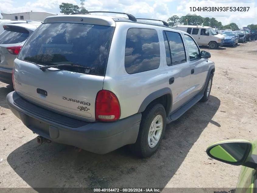 2003 Dodge Durango Sport/Sxt VIN: 1D4HR38N93F534287 Lot: 40154472