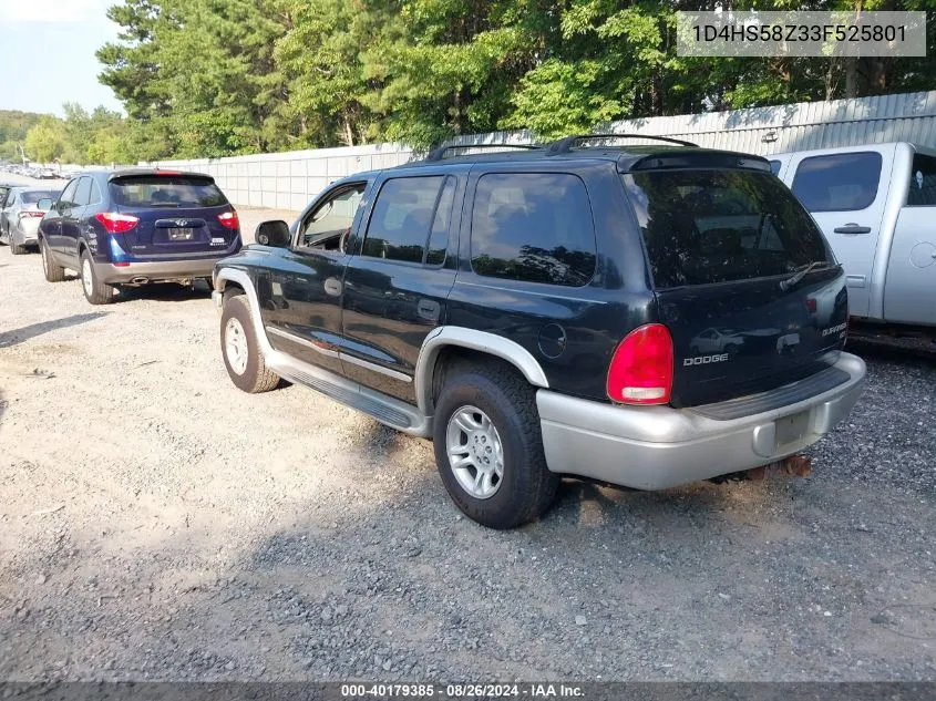 2003 Dodge Durango Slt Plus VIN: 1D4HS58Z33F525801 Lot: 40179385