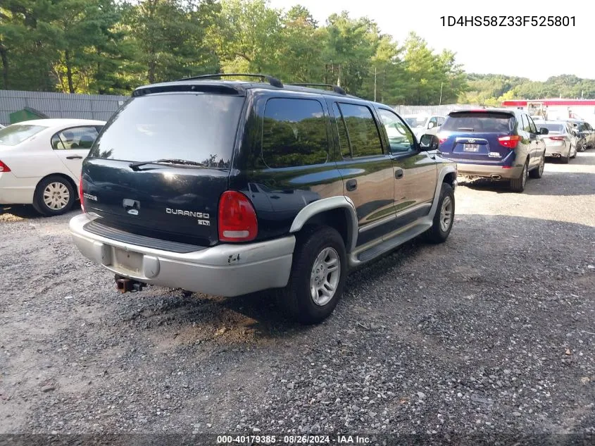 2003 Dodge Durango Slt Plus VIN: 1D4HS58Z33F525801 Lot: 40179385