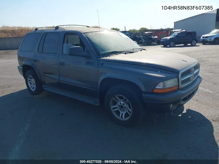 2003 Dodge Durango Slt Plus VIN: 1D4HR58N83F607385 Lot: 40277028