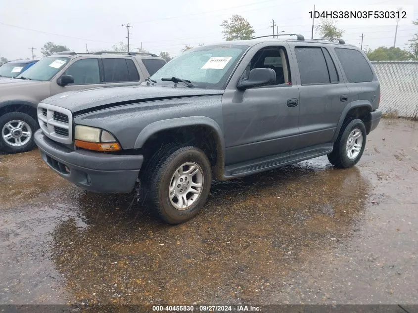 2003 Dodge Durango Sport/Sxt VIN: 1D4HS38N03F530312 Lot: 40455830