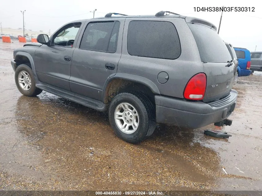 2003 Dodge Durango Sport/Sxt VIN: 1D4HS38N03F530312 Lot: 40455830