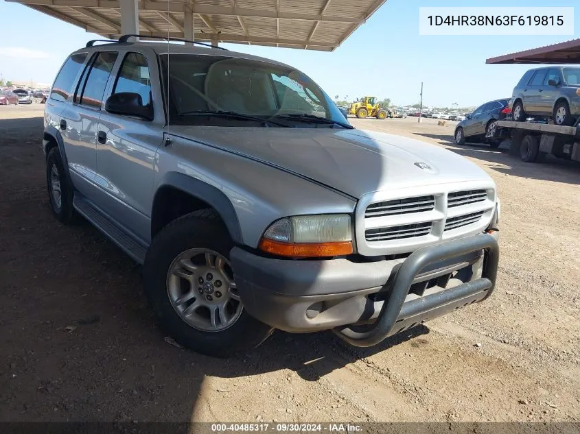 1D4HR38N63F619815 2003 Dodge Durango Sport/Sxt