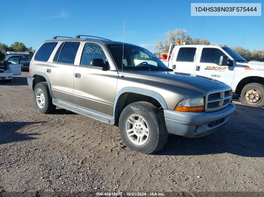 2003 Dodge Durango Sport/Sxt VIN: 1D4HS38N03F575444 Lot: 40610477