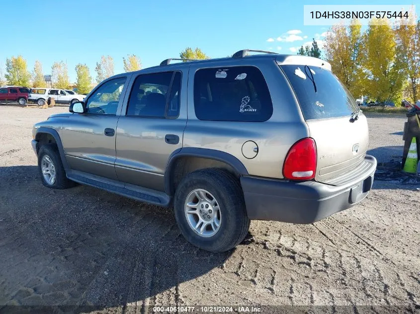 2003 Dodge Durango Sport/Sxt VIN: 1D4HS38N03F575444 Lot: 40610477