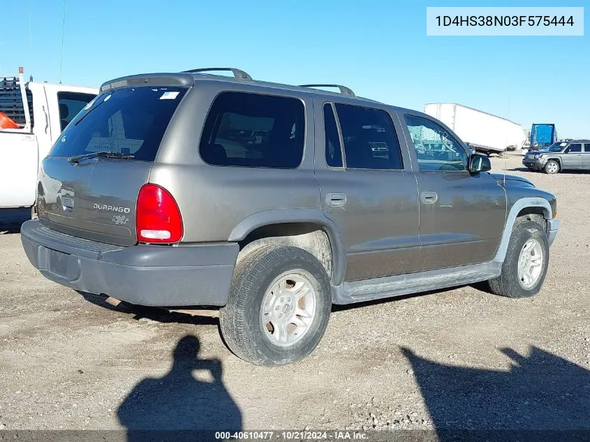 2003 Dodge Durango Sport/Sxt VIN: 1D4HS38N03F575444 Lot: 40610477