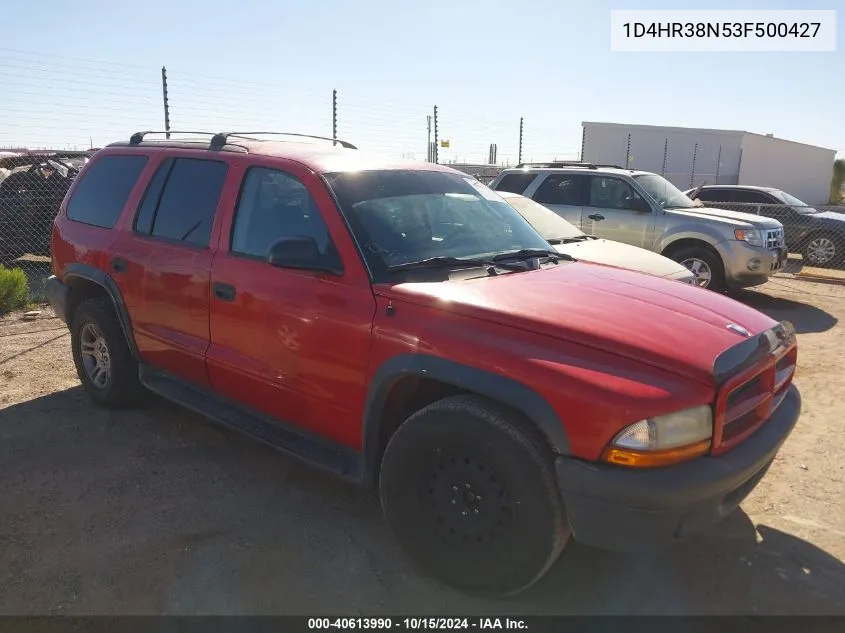 2003 Dodge Durango Sport/Sxt VIN: 1D4HR38N53F500427 Lot: 40613990