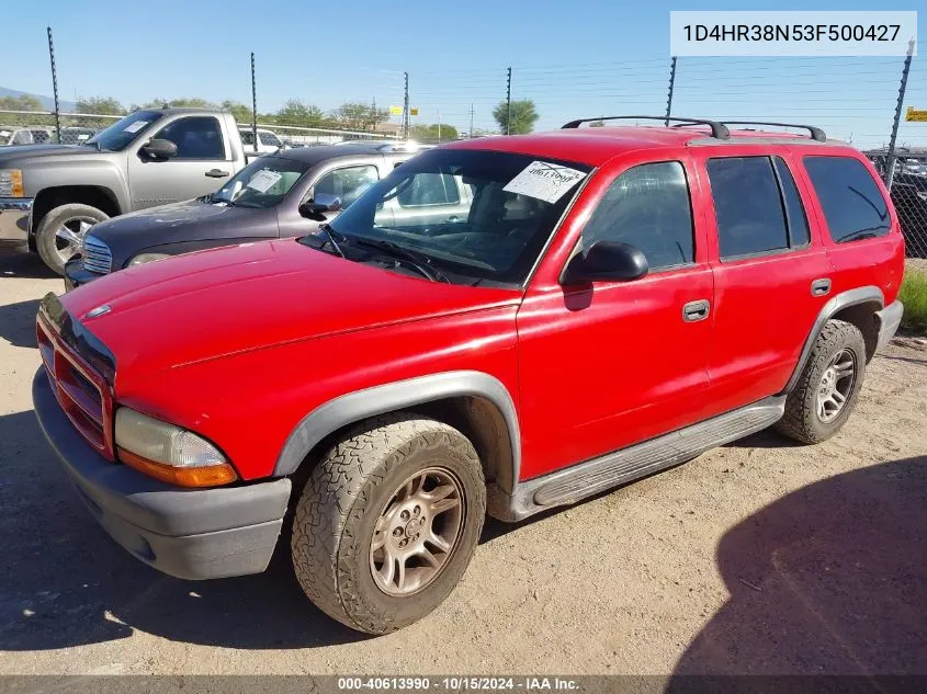 2003 Dodge Durango Sport/Sxt VIN: 1D4HR38N53F500427 Lot: 40613990