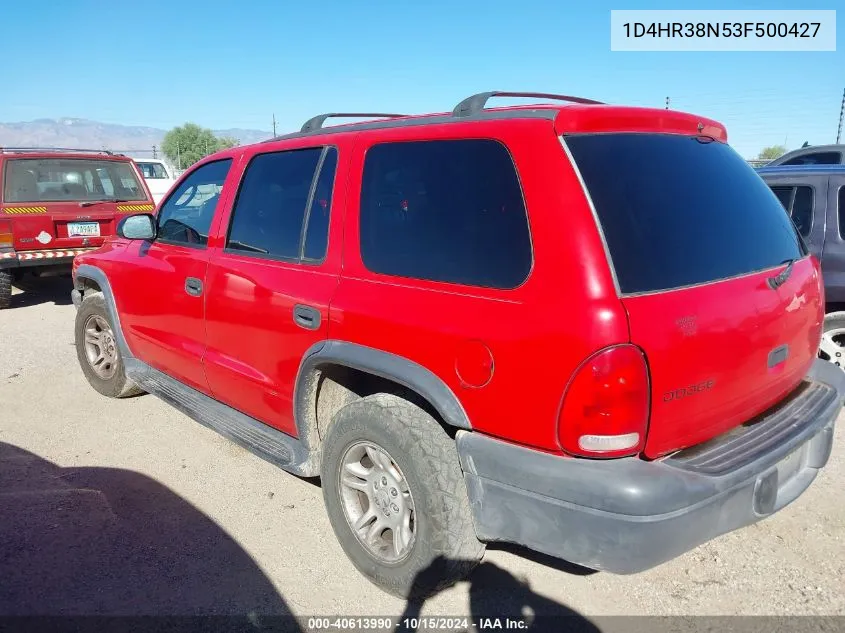 2003 Dodge Durango Sport/Sxt VIN: 1D4HR38N53F500427 Lot: 40613990