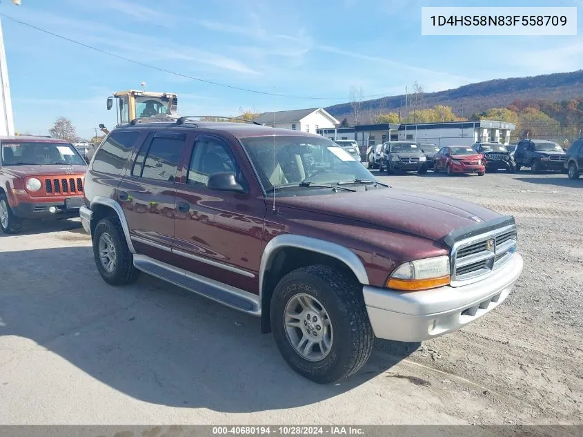 2003 Dodge Durango Slt Plus VIN: 1D4HS58N83F558709 Lot: 40680194