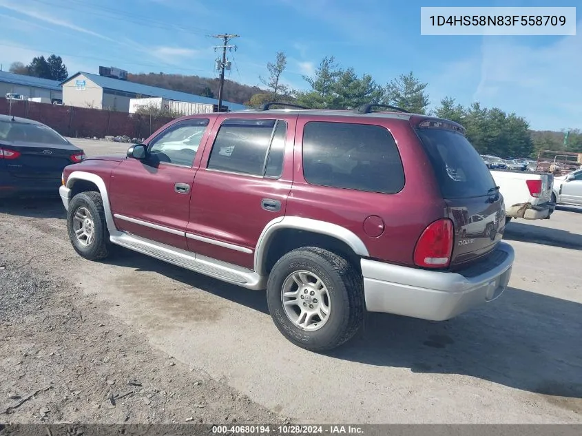 2003 Dodge Durango Slt Plus VIN: 1D4HS58N83F558709 Lot: 40680194