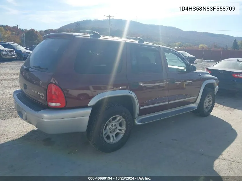 2003 Dodge Durango Slt Plus VIN: 1D4HS58N83F558709 Lot: 40680194