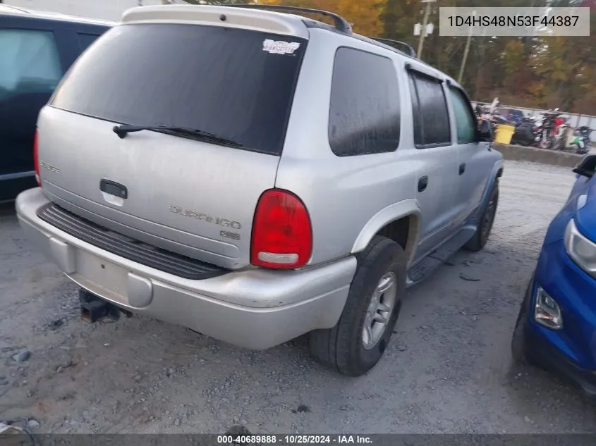 2003 Dodge Durango Slt VIN: 1D4HS48N53F44387 Lot: 40689888