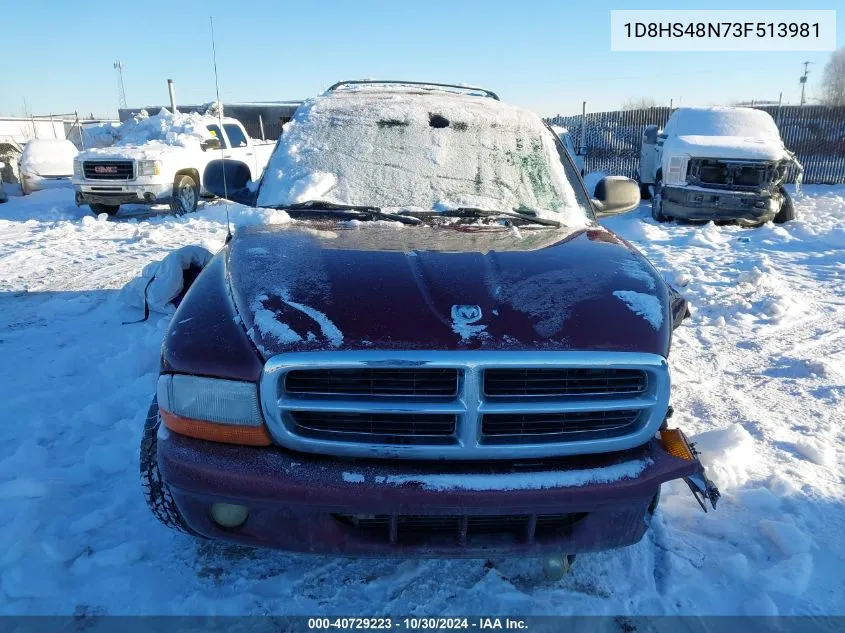 2003 Dodge Durango Slt VIN: 1D8HS48N73F513981 Lot: 40729223