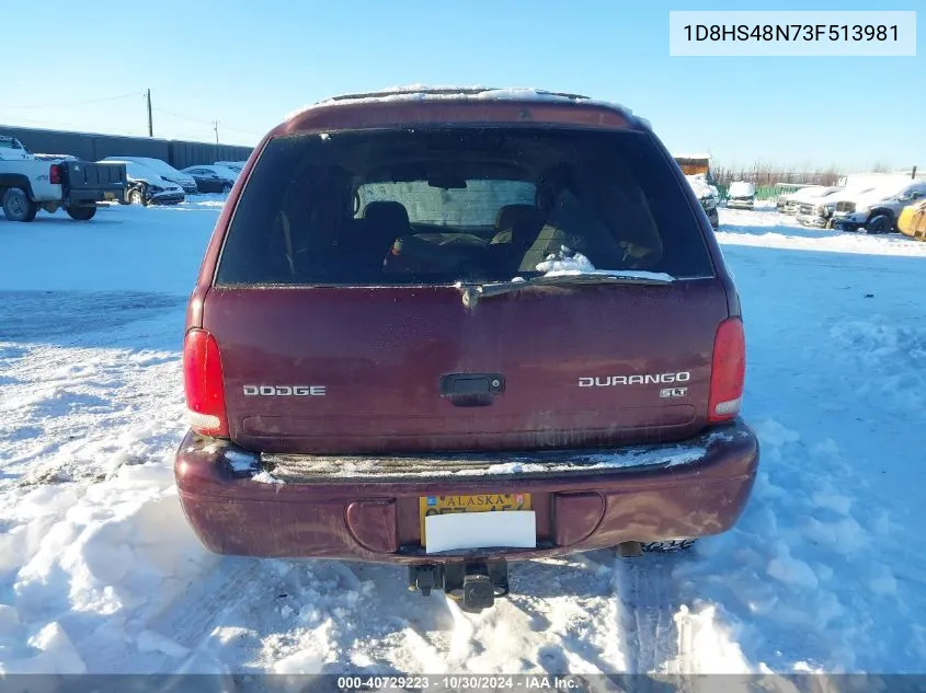 2003 Dodge Durango Slt VIN: 1D8HS48N73F513981 Lot: 40729223