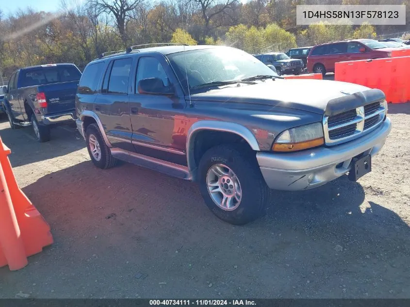 2003 Dodge Durango Slt Plus VIN: 1D4HS58N13F578123 Lot: 40734111