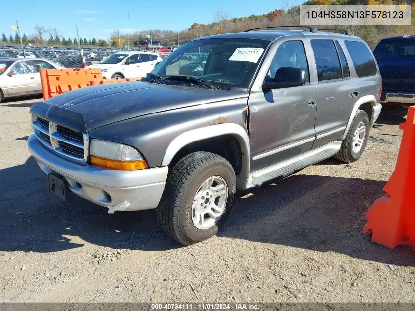 2003 Dodge Durango Slt Plus VIN: 1D4HS58N13F578123 Lot: 40734111