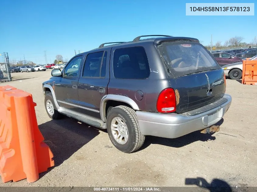 2003 Dodge Durango Slt Plus VIN: 1D4HS58N13F578123 Lot: 40734111