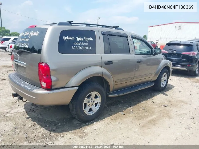 2004 Dodge Durango Slt VIN: 1D4HD48N64F138369 Lot: 39501164