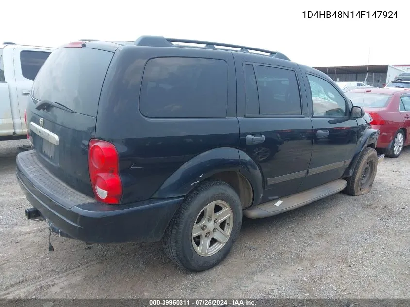 2004 Dodge Durango Slt VIN: 1D4HB48N14F147924 Lot: 39950311