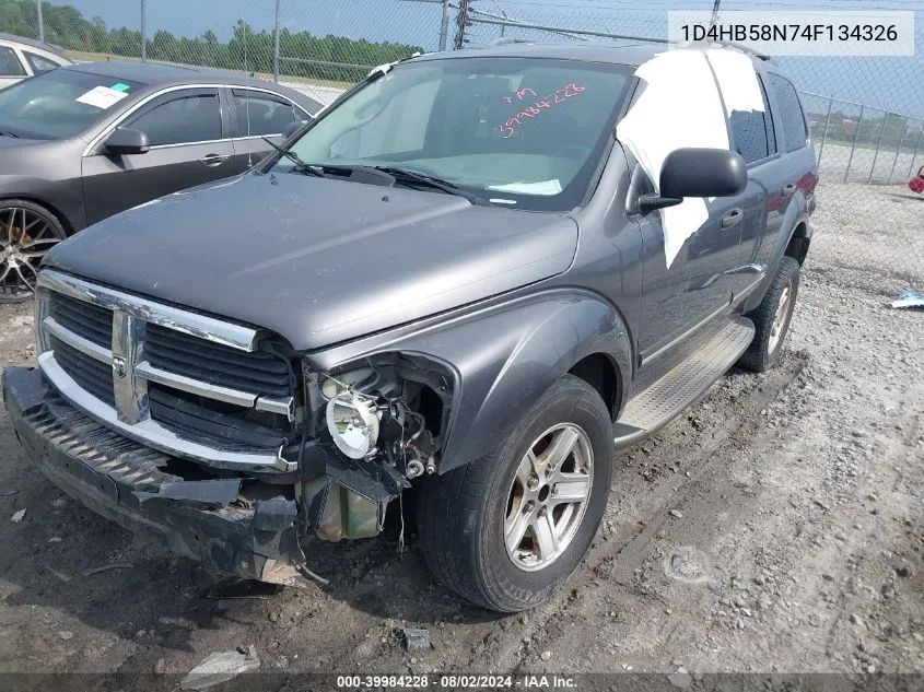 2004 Dodge Durango Limited VIN: 1D4HB58N74F134326 Lot: 39984228