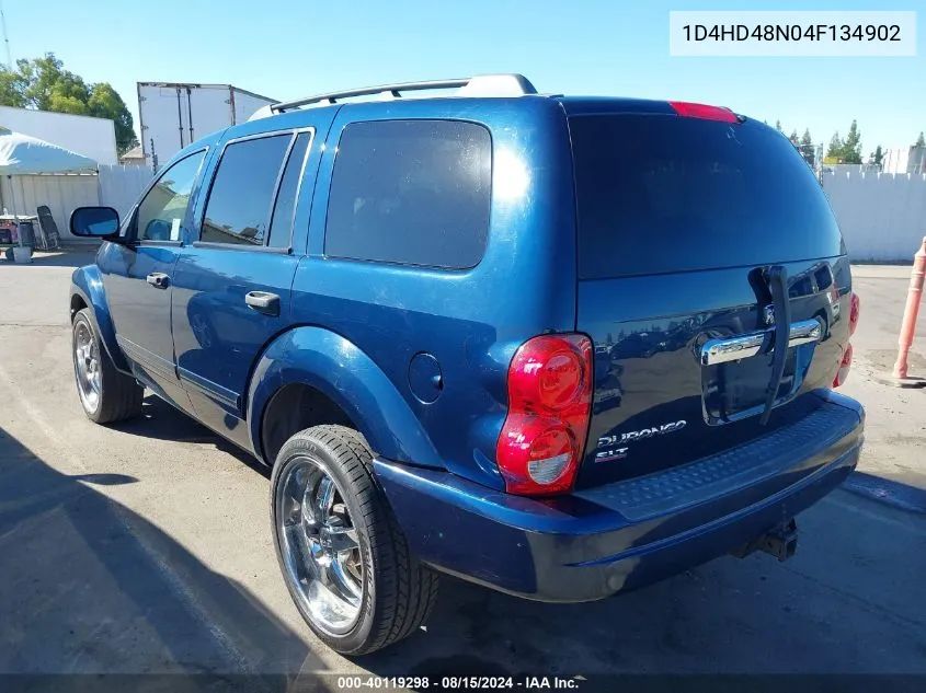 2004 Dodge Durango Slt VIN: 1D4HD48N04F134902 Lot: 40119298