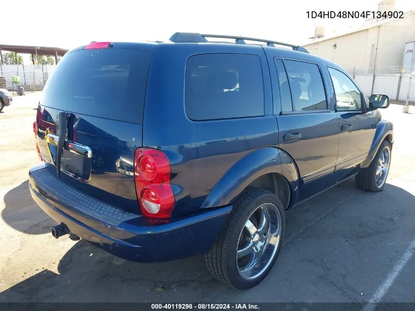 2004 Dodge Durango Slt VIN: 1D4HD48N04F134902 Lot: 40119298