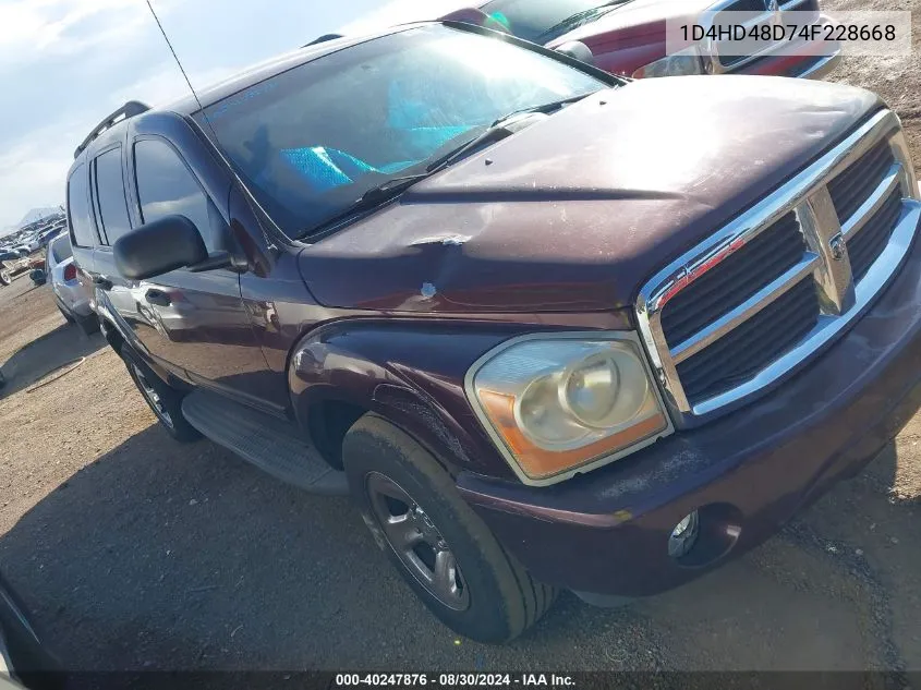 1D4HD48D74F228668 2004 Dodge Durango Slt