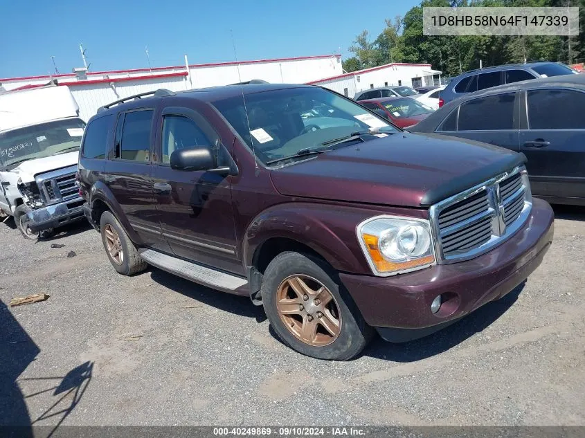 1D8HB58N64F147339 2004 Dodge Durango Limited