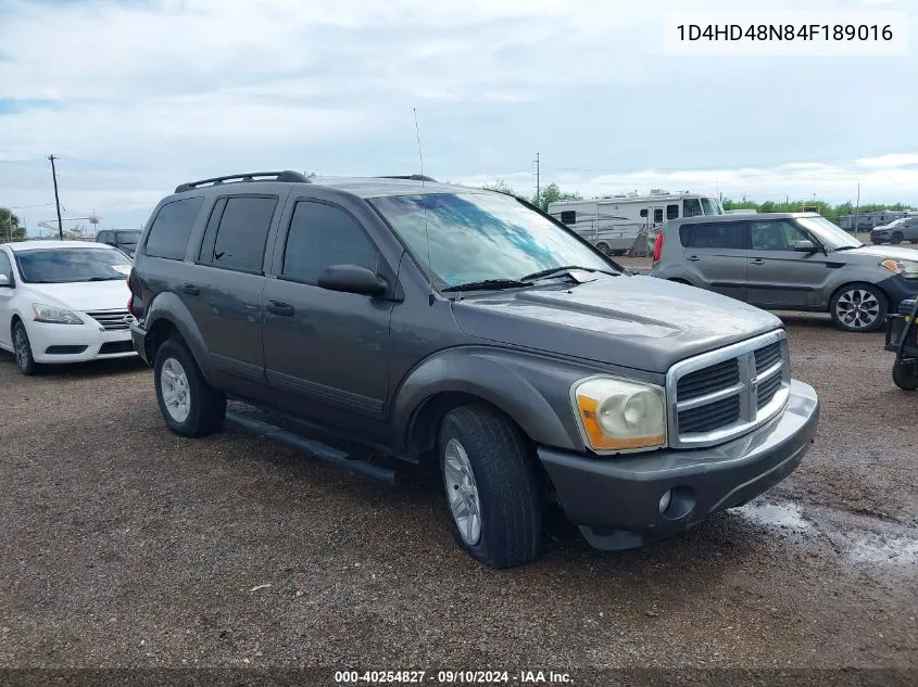 2004 Dodge Durango Slt VIN: 1D4HD48N84F189016 Lot: 40254827