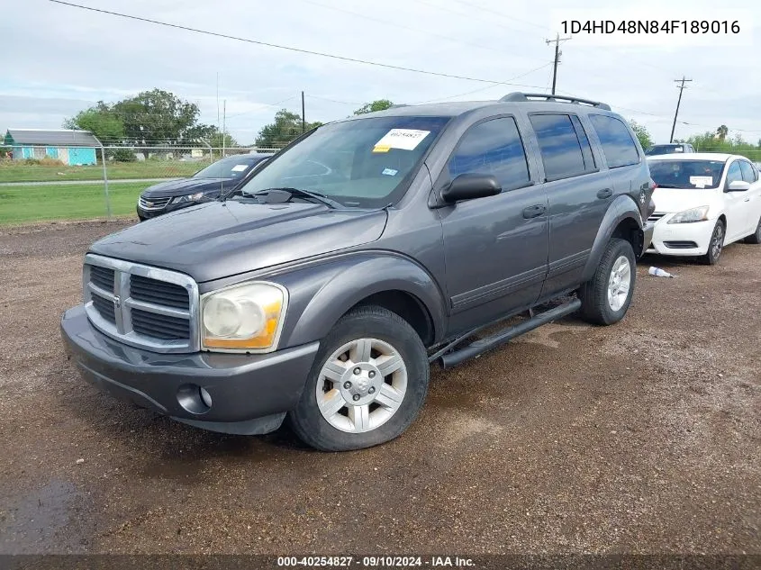 2004 Dodge Durango Slt VIN: 1D4HD48N84F189016 Lot: 40254827