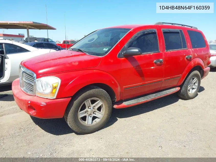 2004 Dodge Durango Slt VIN: 1D4HB48N64F160359 Lot: 40263373