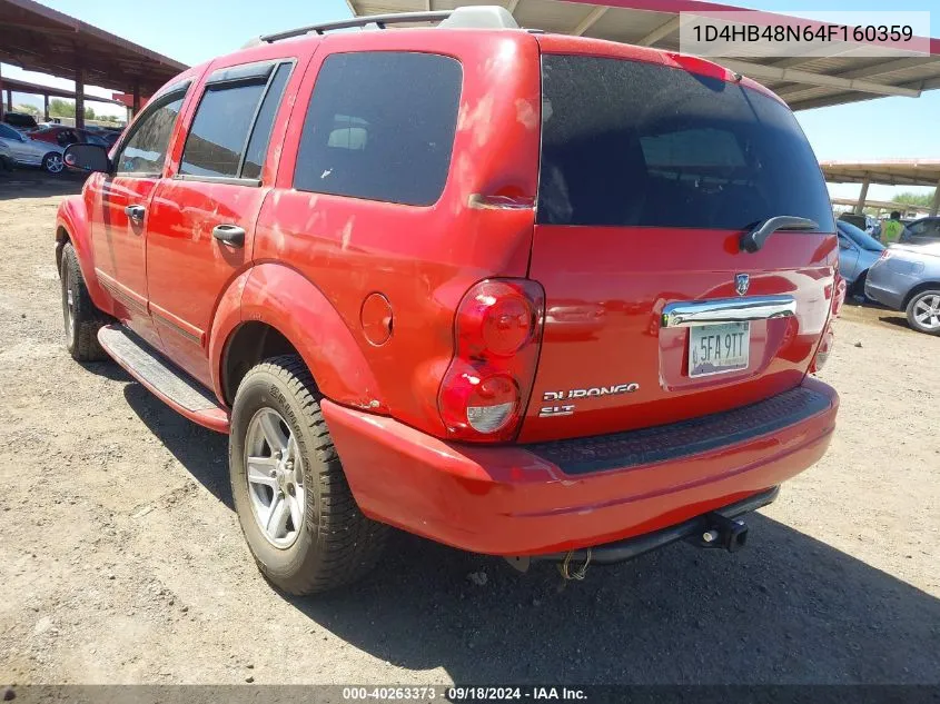 2004 Dodge Durango Slt VIN: 1D4HB48N64F160359 Lot: 40263373