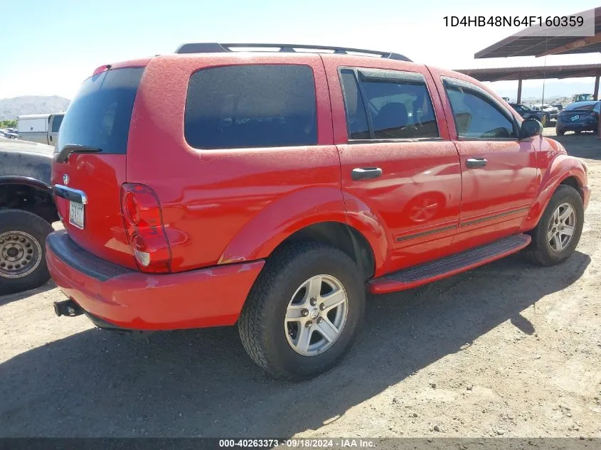 2004 Dodge Durango Slt VIN: 1D4HB48N64F160359 Lot: 40263373