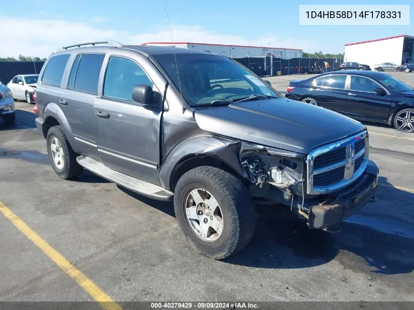 2004 Dodge Durango Limited VIN: 1D4HB58D14F178331 Lot: 40279429