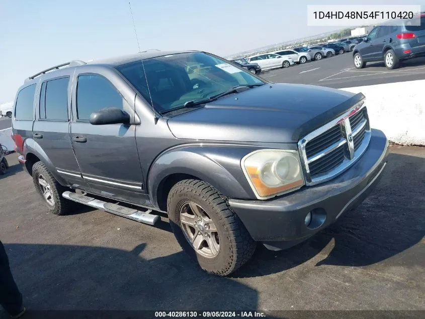 2004 Dodge Durango Slt VIN: 1D4HD48N54F110420 Lot: 40286130