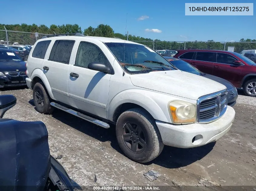 2004 Dodge Durango Slt VIN: 1D4HD48N94F125275 Lot: 40290142