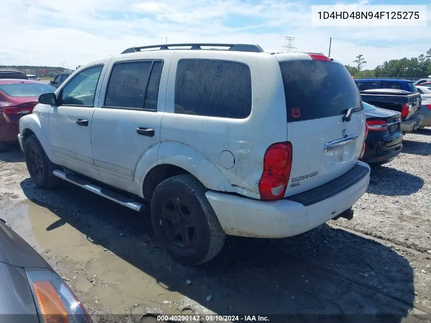 2004 Dodge Durango Slt VIN: 1D4HD48N94F125275 Lot: 40290142