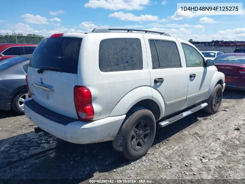 2004 Dodge Durango Slt VIN: 1D4HD48N94F125275 Lot: 40290142