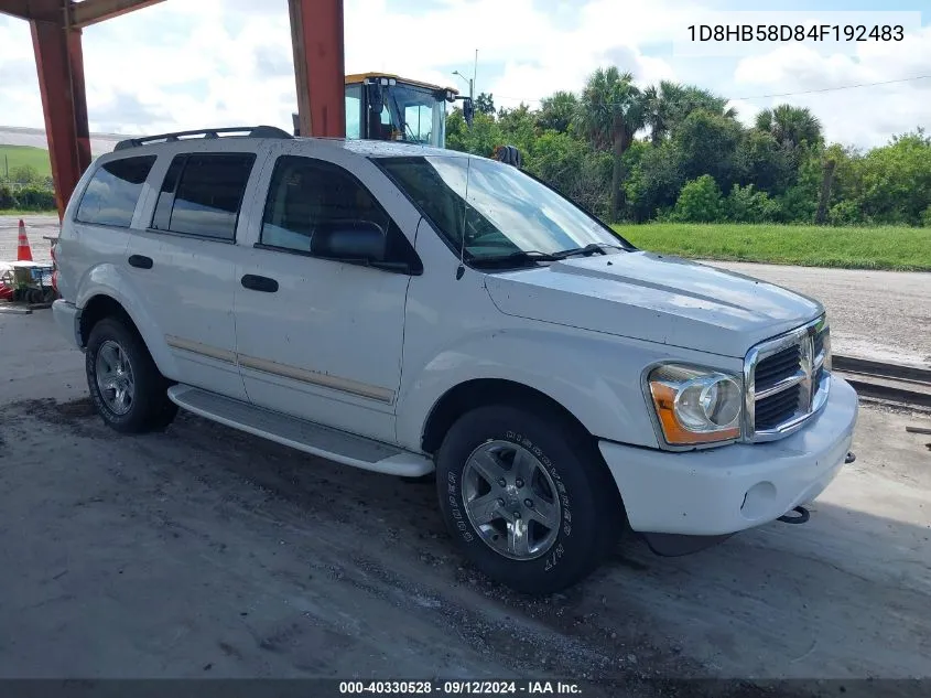 2004 Dodge Durango Limited VIN: 1D8HB58D84F192483 Lot: 40330528