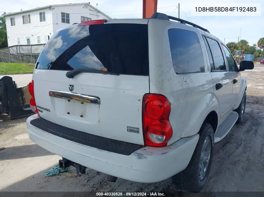 2004 Dodge Durango Limited VIN: 1D8HB58D84F192483 Lot: 40330528