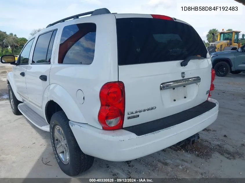 1D8HB58D84F192483 2004 Dodge Durango Limited