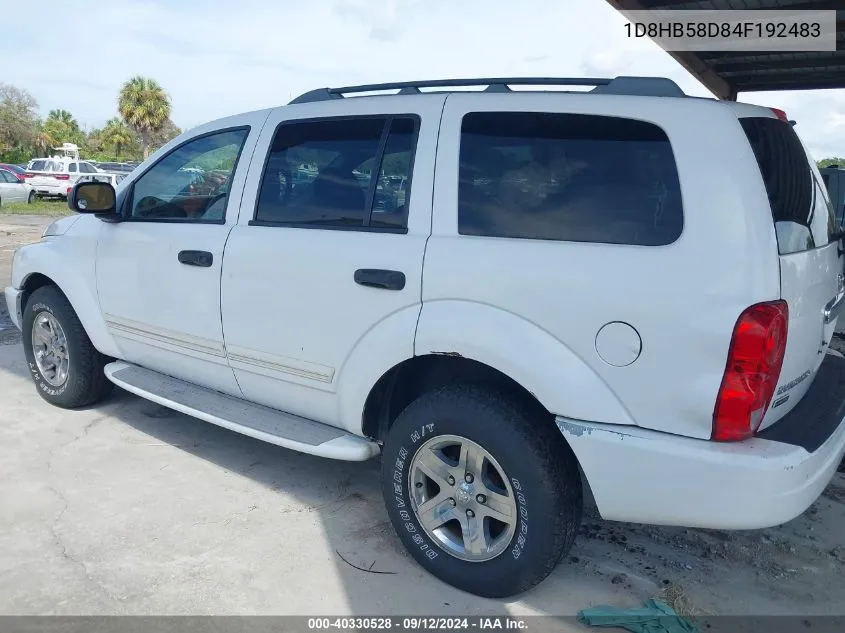 2004 Dodge Durango Limited VIN: 1D8HB58D84F192483 Lot: 40330528