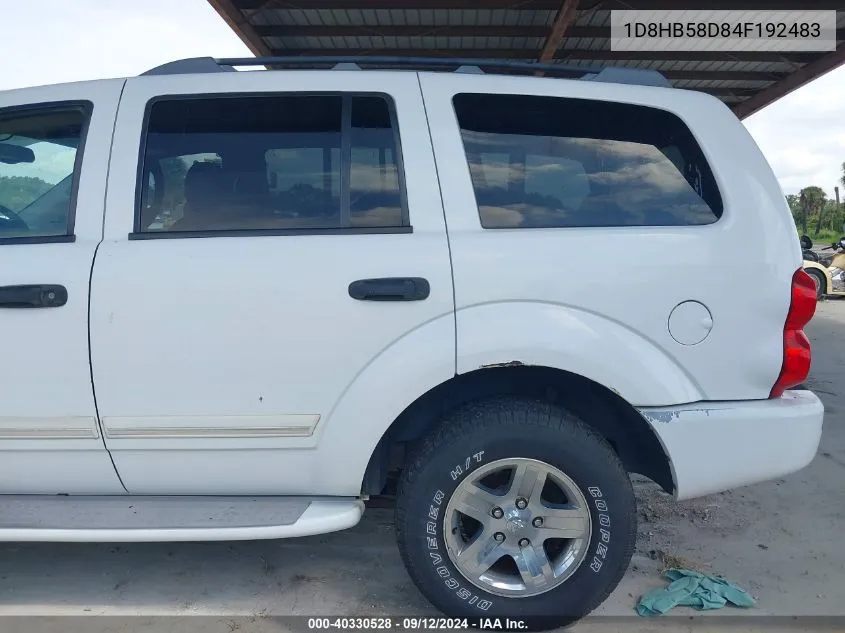 2004 Dodge Durango Limited VIN: 1D8HB58D84F192483 Lot: 40330528